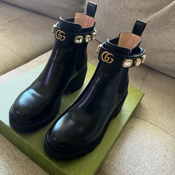Gucci Women's Trip Bootie with Jewels - Picture 4 of 5